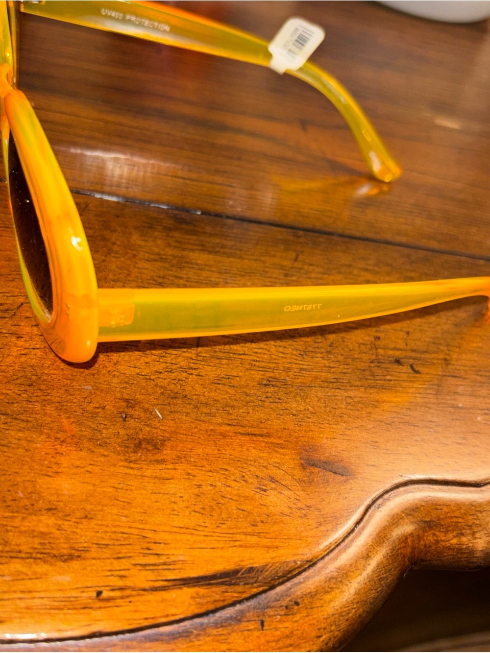 Orange Oval Retro Sunglasses - Picture 3 of 6